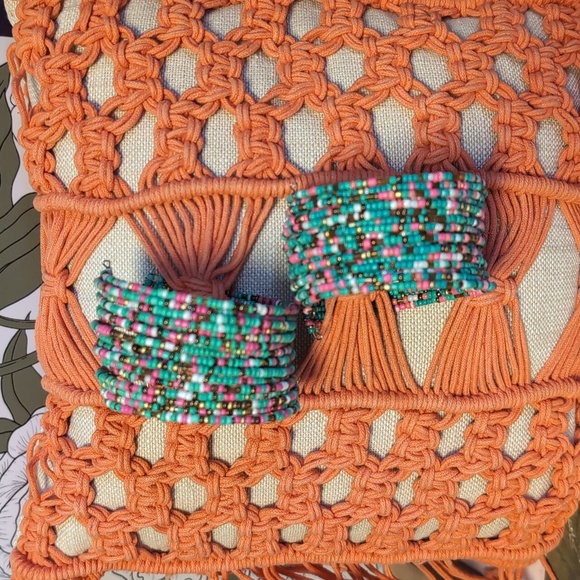 Set Of Tropical Seed Bead Cuff Bracelets - Picture 5 of 5